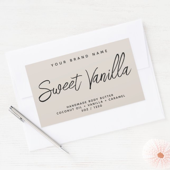 Sticker Rectangulaire Corps moderne beurre simple cosmétique élégant (Enveloppe)