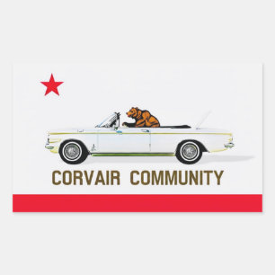 Sticker Rectangulaire Corvair Community California EM flag