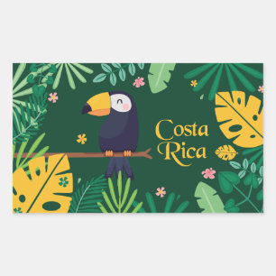 Sticker Rectangulaire Costa Rica Toucan