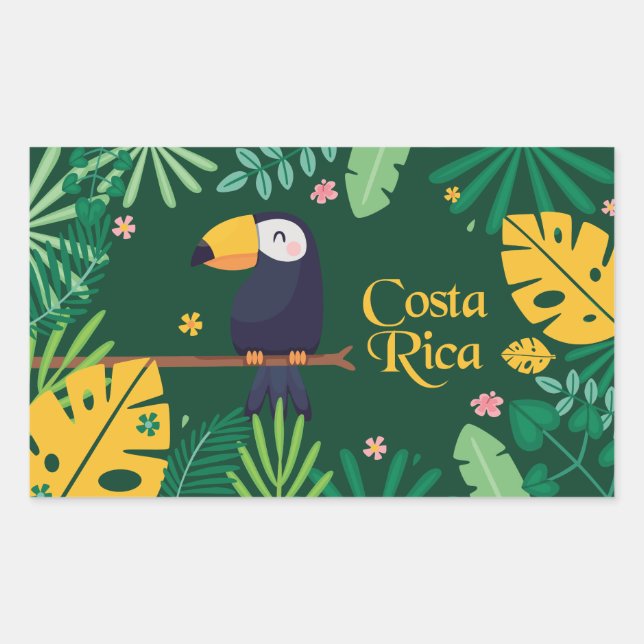 Sticker Rectangulaire Costa Rica Toucan (Devant)