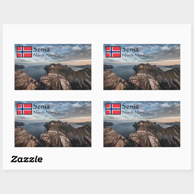 Sticker Rectangulaire Côte de Norvège (Feuille)