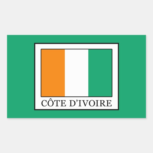 Sticker Rectangulaire Côte d'Ivoire (Devant)