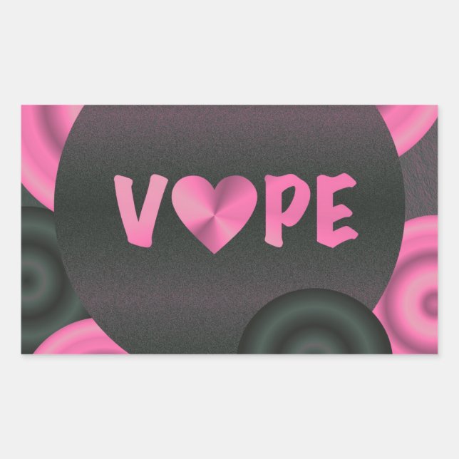 Sticker Rectangulaire Coton Candy rose 3D Vape Heart (Devant)