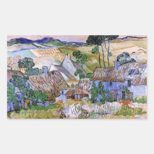 Sticker Rectangulaire Cottages au toit de chaume par Hill par Vincent va