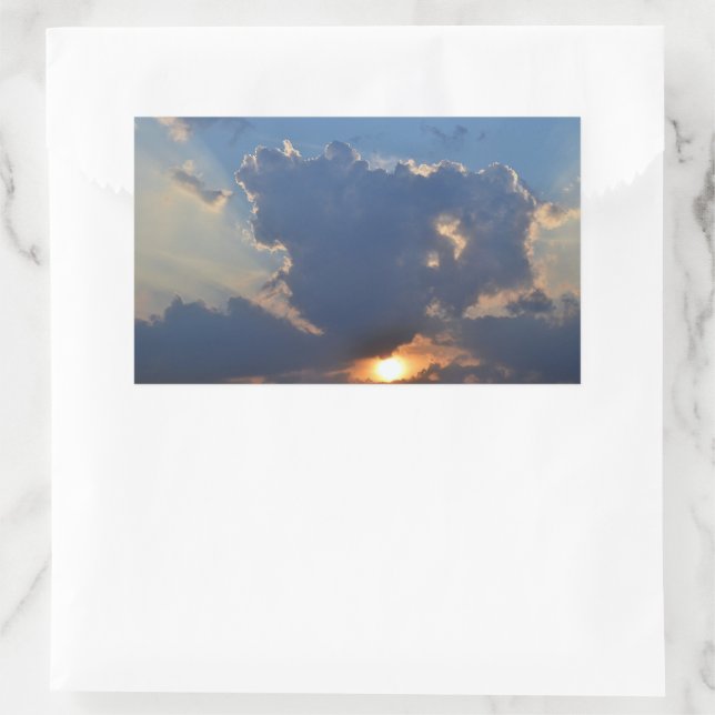 Sticker Rectangulaire Coucher de soleil avec formation Teacup Cloud par  (Sac)