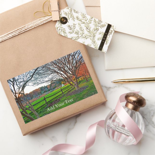 Sticker Rectangulaire Coucher de soleil d'automne par Shirley Taylor (Cadeaux)