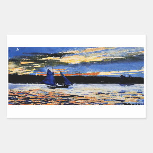 Sticker Rectangulaire Coucher de soleil de Gloucester par Winslow Homer
