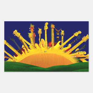STICKER RECTANGULAIRE COUCHER DE SOLEIL ÉLECTRIQUE !