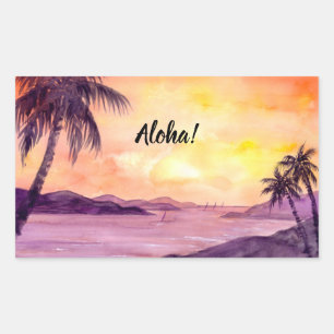 Sticker Rectangulaire Coucher de soleil en tropiques par Farida Greenfie