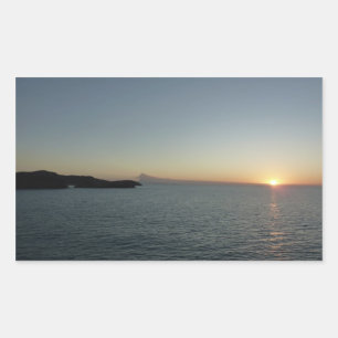 Sticker Rectangulaire Coucher de soleil sur la mer de l'île Antigua II