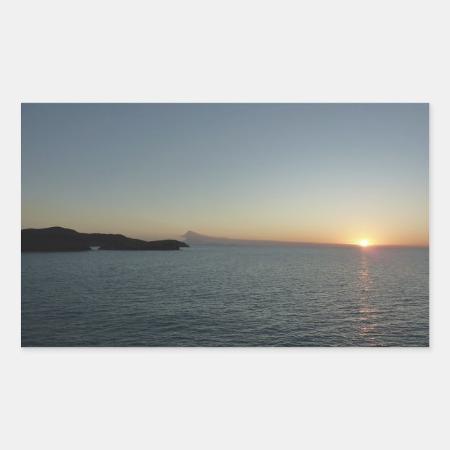 Sticker Rectangulaire Coucher de soleil sur la mer de l'île Antigua II (Devant)