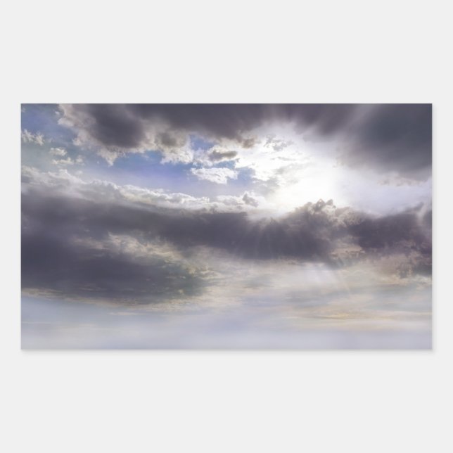 Sticker Rectangulaire Coucher de soleil sur la peinture d'aquarelle du l (Devant)