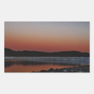 Sticker Rectangulaire Coucher de soleil sur le lac Arrowhead
