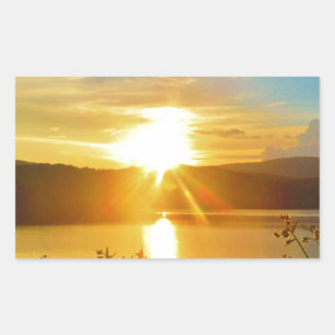 Sticker Rectangulaire Coucher de soleil sur le lac Arrowhead