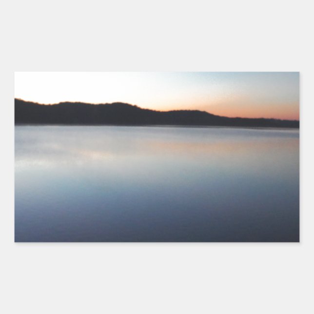 Sticker Rectangulaire Coucher de soleil sur le lac Arrowhead (Devant)