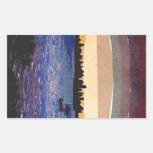 Sticker Rectangulaire Coucher de soleil sur Miami