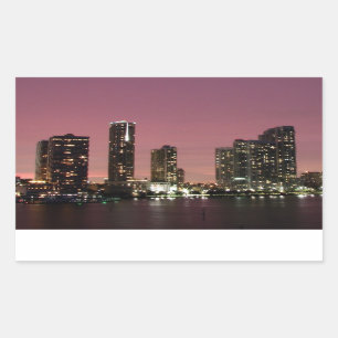 Sticker Rectangulaire Coucher de soleil sur Miami après une tempête