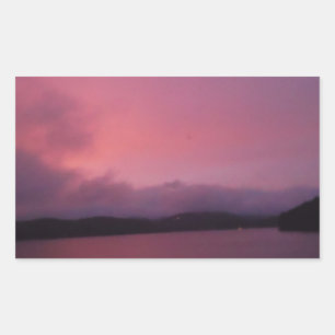 Sticker Rectangulaire Coucher de soleil violet sur le lac Arrowhead