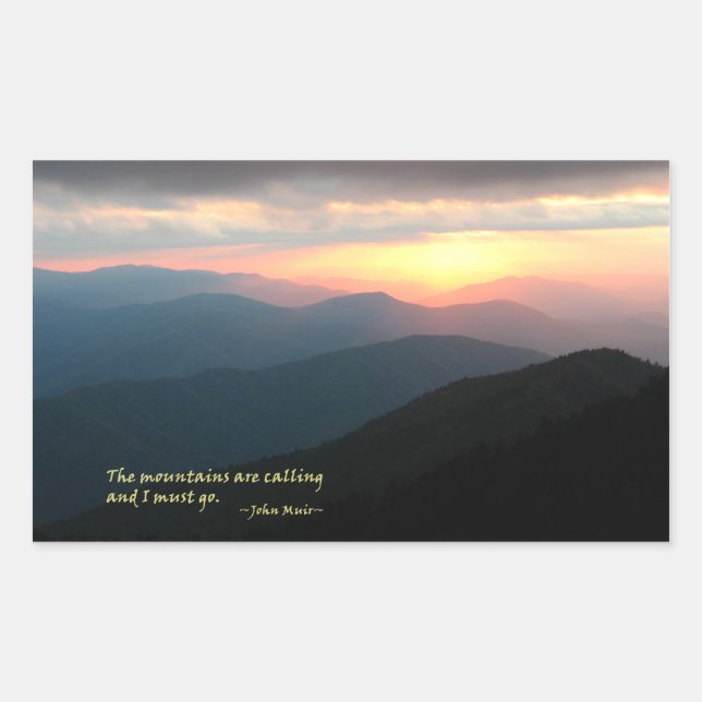 Sticker Rectangulaire Coucher du soleil dans les Smokies : Mtns appellen (Devant)