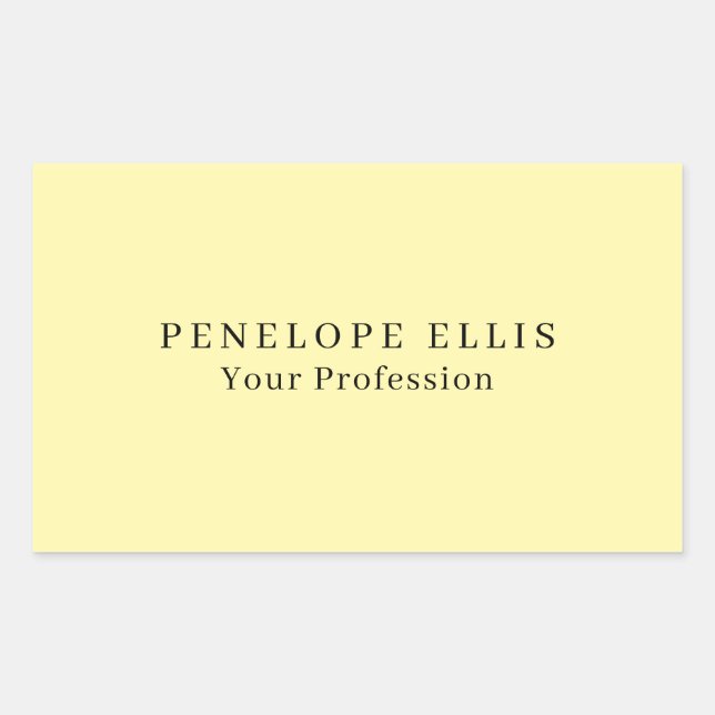 Sticker Rectangulaire Couleur crème Unique Original Classic Professional (Devant)