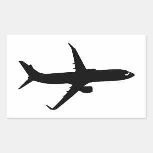 Sticker Rectangulaire Couleur de la Personnaliser de vol noir Jetliner d