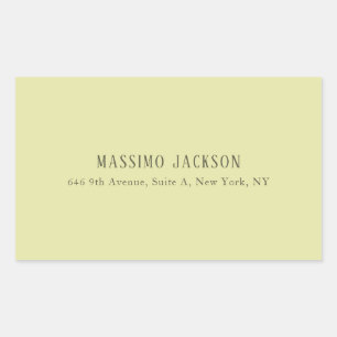Sticker Rectangulaire Couleur pastel personnalisée nom minimaliste perso
