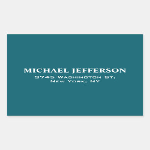 Sticker Rectangulaire Couleur Turquoise foncée chic personnalisée