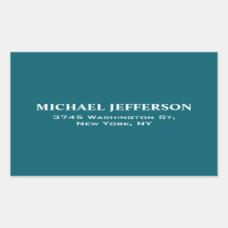 Sticker Rectangulaire Couleur Turquoise foncée chic personnalisée