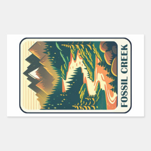 Sticker Rectangulaire Couleurs de Fossil Creek Arizona