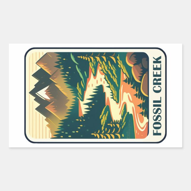 Sticker Rectangulaire Couleurs de Fossil Creek Arizona (Devant)