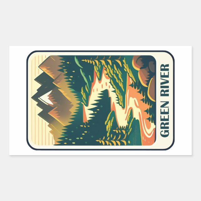 Sticker Rectangulaire Couleurs de Green River Utah (Devant)