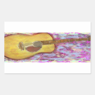 Sticker Rectangulaire Couleurs de guitare acoustique