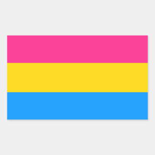 Sticker Rectangulaire Couleurs de la fierté pansexuelle