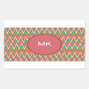 Sticker Rectangulaire couleurs d'épice de conception de zigzag d'iKat