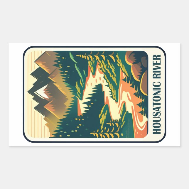 Sticker Rectangulaire Couleurs du Connecticut de la rivière Housatonic (Devant)