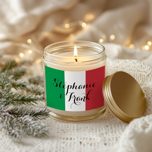 Sticker Rectangulaire Couleurs du drapeau italien pour un mariage (Italian Flag Colors Wedding Rectangular Sticker)