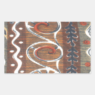 Sticker Rectangulaire Couleurs Motif Vintages Africaines Traditionnelles