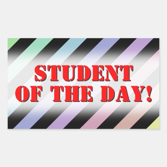 Sticker Rectangulaire Couleurs pastel clair et Motif à rayures noires (Devant)