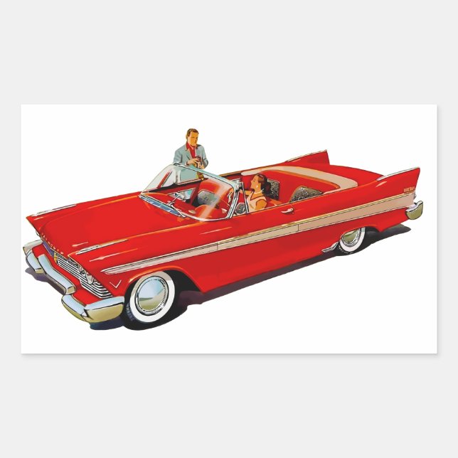 Sticker Rectangulaire Coupe convertible Plymouth Belvedere 1957 (Devant)