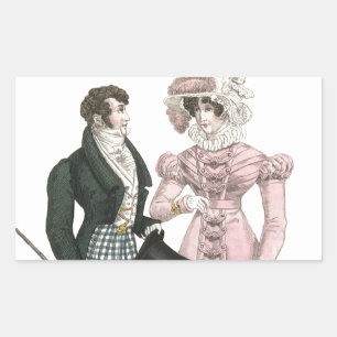 Sticker Rectangulaire Couple Mariage Antique 1823 Homme Femme Mode