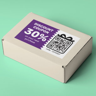 Sticker Rectangulaire Coupon de réduction numérique avec code QR et logo