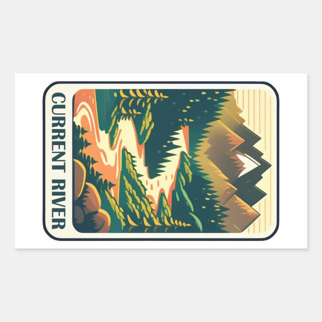 Sticker Rectangulaire Courant Rivière Missouri Couleurs (Devant)