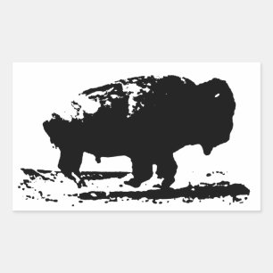 Sticker Rectangulaire Courir Buffalo Bison Pop Art