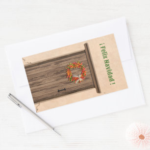 Sticker Rectangulaire Couronne de vacances du sud-ouest du Chili Feliz N