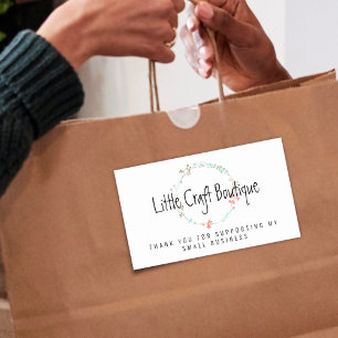 Sticker Rectangulaire Couronne Merci De Soutenir Ma Petite Entreprise