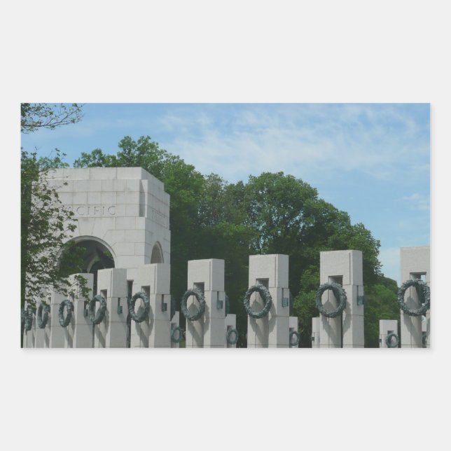 Sticker Rectangulaire Couronnes du mémorial de la Seconde Guerre mondial (Devant)