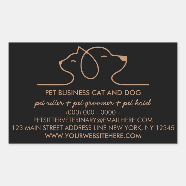 Sticker Rectangulaire Cours de premiers soins pour animaux de compagnie  (Devant)