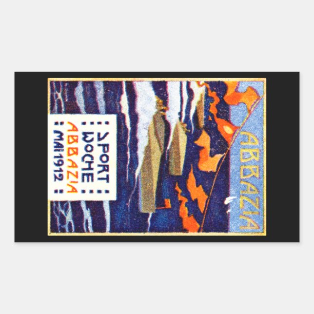 Sticker Rectangulaire Course en bateau de vitesse Abbazia 1912 (Devant)