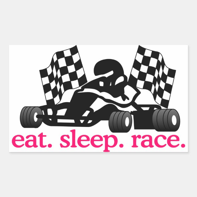 Sticker Rectangulaire Course (Go Kart) (Devant)