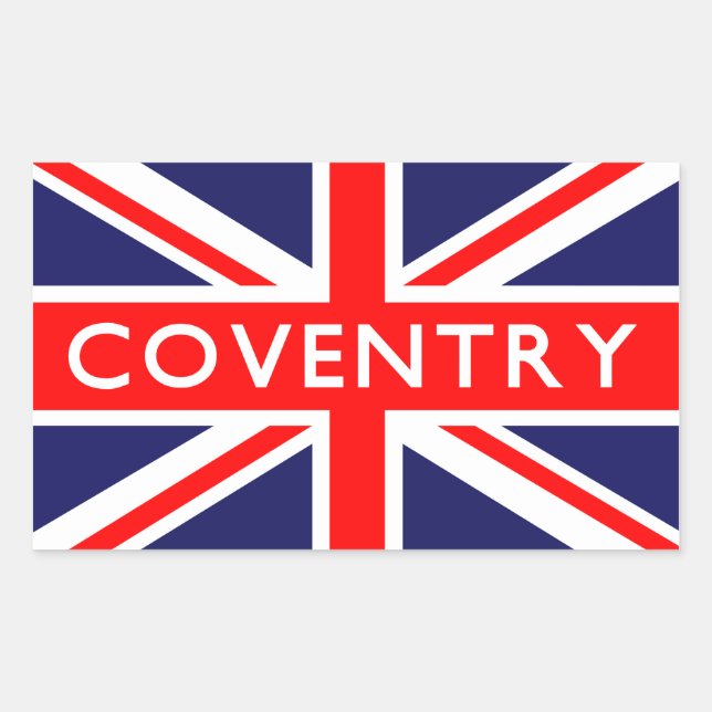 Sticker Rectangulaire Coventry : Drapeau britannique (Devant)